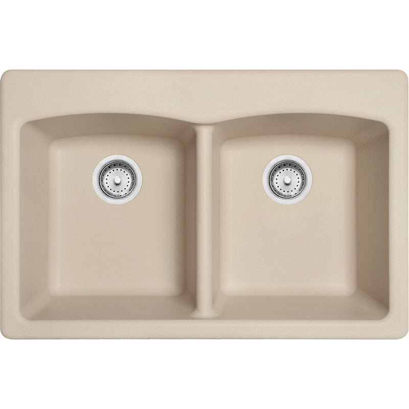 Franke Ellipse Collection Double Bowl Granite Champagne Kitchen Sink EDCH33229-1