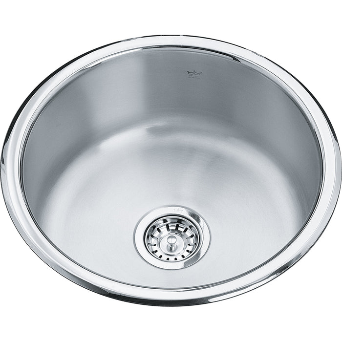 Kindred Steel Queen Collection 18" Round Drop In Single Bowl Stainless Steel Prep/Bar Sink QSR18-8N