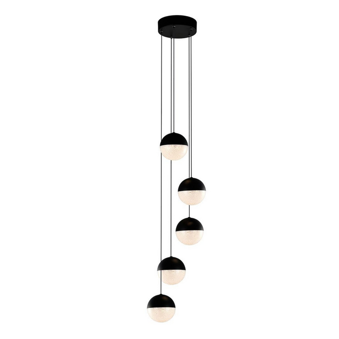VONN Ravello 5-Light VAC3285BL Integrated LED Chandelier with Globe Shades in Black