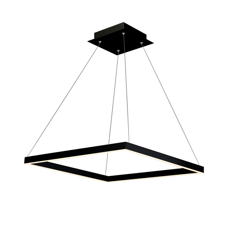 VONN Atria 20" VMC31620BL Modern Square LED Chandelier with Adjustable Suspension in Black