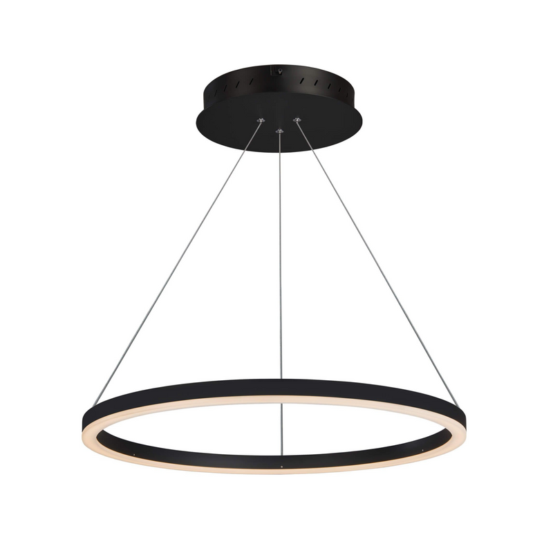 VONN Tania 24" VMC31640BL Modern Circular LED Chandelier with Adjustable Suspension in Black