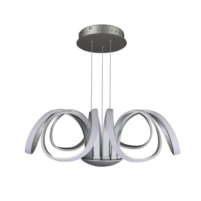 VONN Capella 30" VMC32420AL Multi-Modern Flower-Petal LED Chandelier in Silver