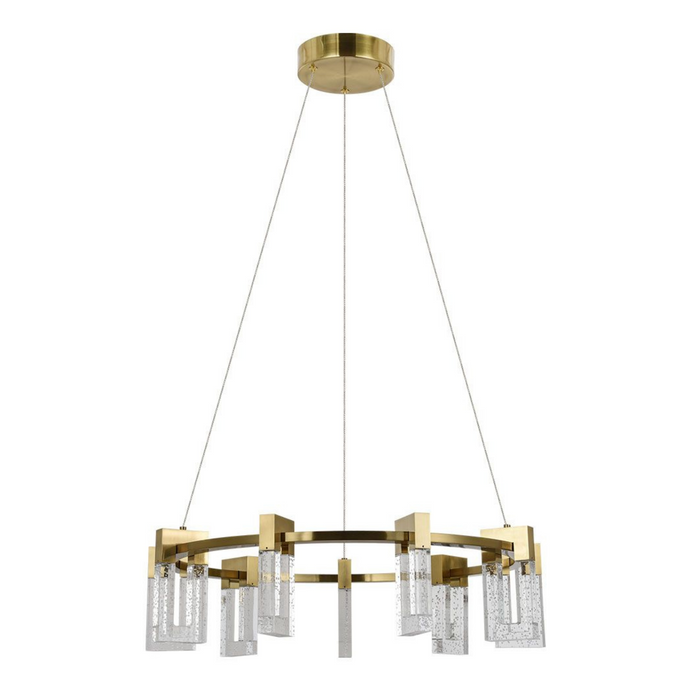 VONN Sorrento 27" VAC3139AB Integrated LED Circular Chandelier with 9 Shades in Antique Brass