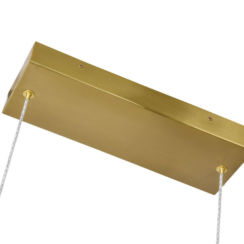 VONN Sorrento 40" VAC3137AB Integrated LED Linear Chandelier with 7 Shades in Antique Brass
