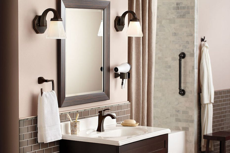 Moen Voss Oil Rubbed Bronze One-Handle High Arc Bathroom Faucet