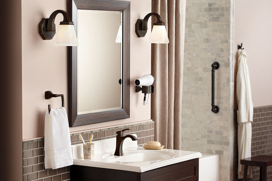 Moen Voss Oil Rubbed Bronze Two-Handle High Arc Bathroom Faucet