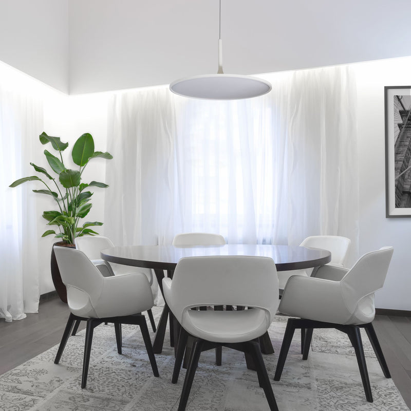 VONN Salm 24" VMC31820SW Modern Disc LED Chandelier in White