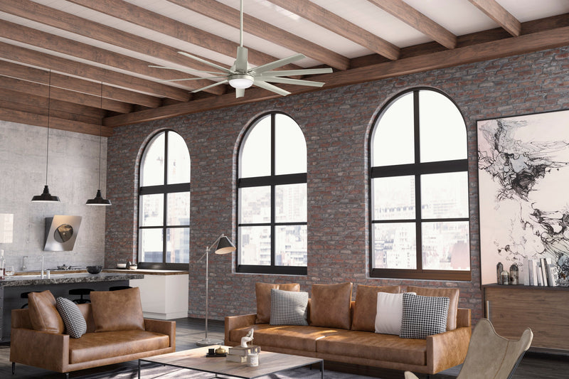 Hunter Overton 72-inch Outdoor Brushed Nickel/Chrome Ceiling Fan