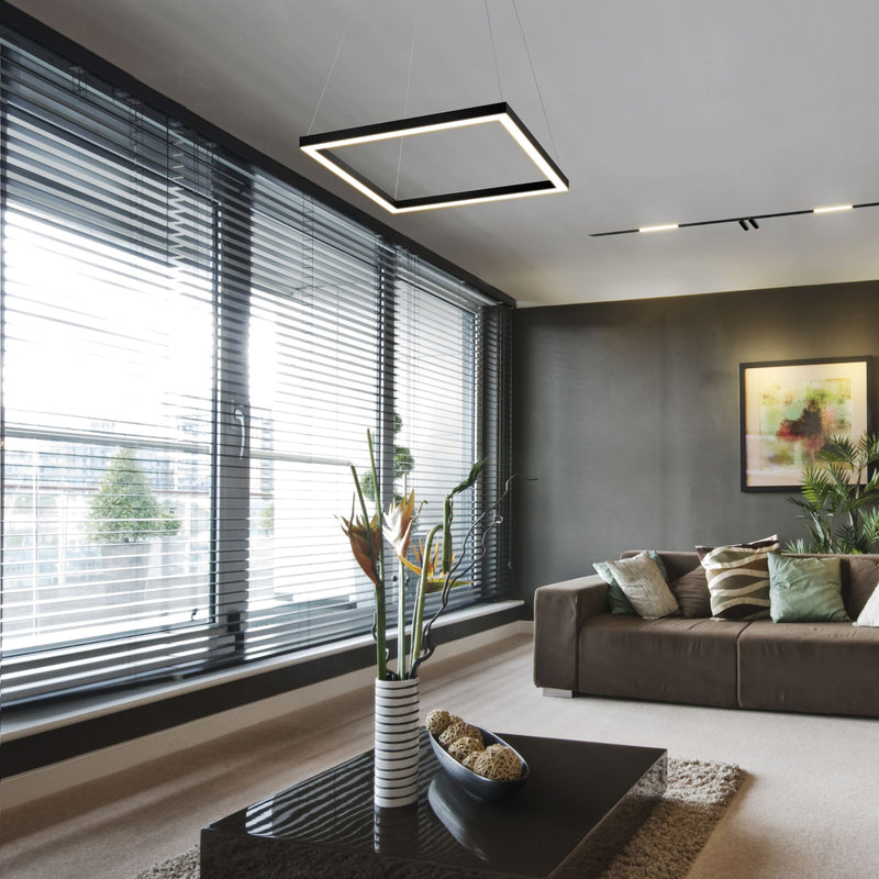 VONN Atria 20" VMC31620BL Modern Square LED Chandelier with Adjustable Suspension in Black