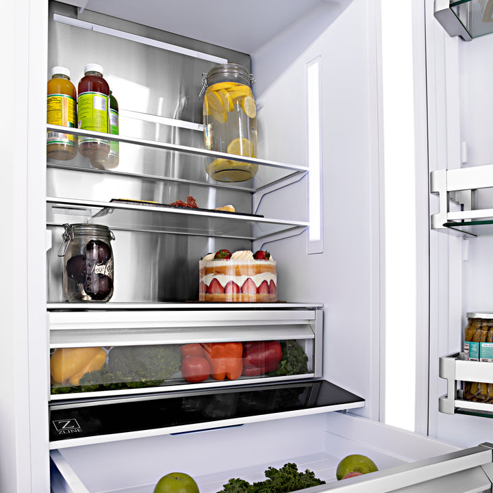 ZLINE 60" Built-In 4-Door French Door Refrigerator with Internal Water and Ice Dispenser in Stainless Steel