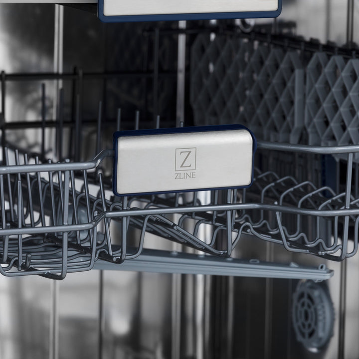 ZLINE Autograph Edition 18” Compact 3rd Rack Top Control Dishwasher in Black Stainless Steel 51dBa