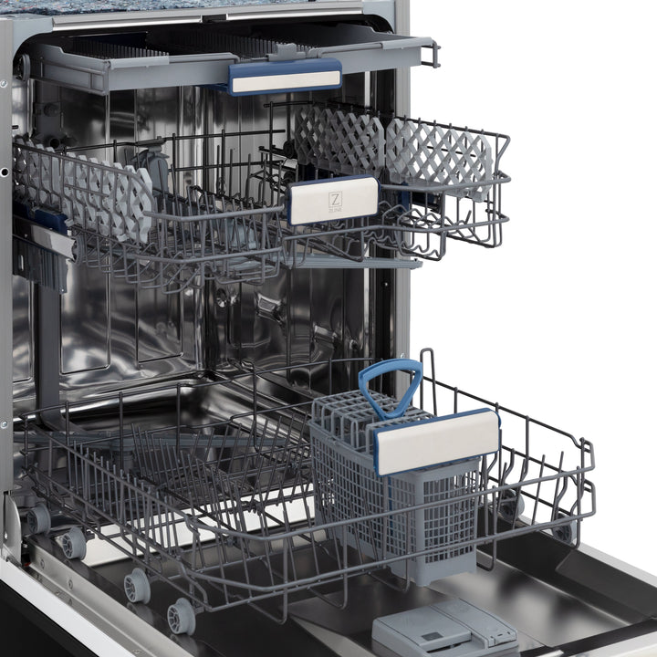 ZLINE Autograph Edition 18” Compact 3rd Rack Top Control Dishwasher in Black Stainless Steel 51dBa