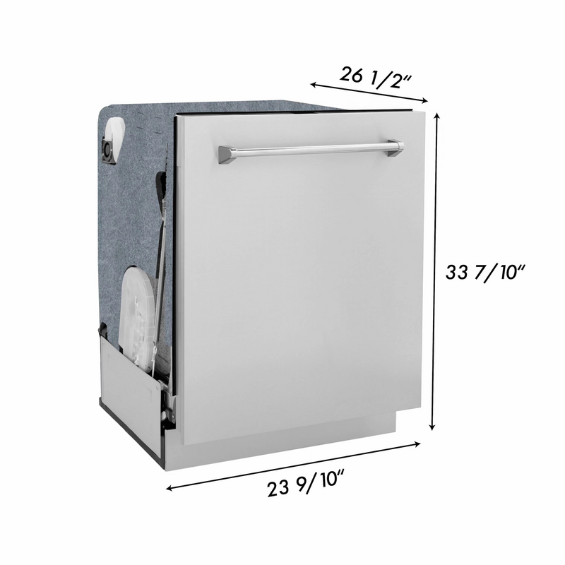 ZLINE 24 in. Panel-Included Monument Series 3rd Rack Top Touch Control Dishwasher