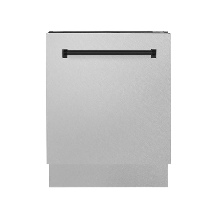 ZLINE Autograph Edition 24in 3rd Rack Top Control Tall Tub Dishwasher in DuraSnow Stainless Steel with Accent Handle