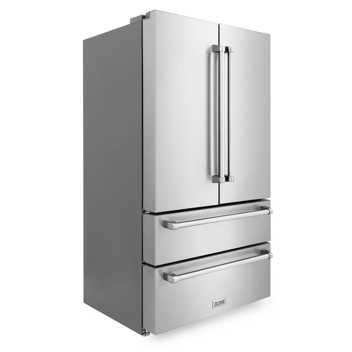 ZLINE 36" 22.5 cu. ft French Door Refrigerator with Ice Maker -  Stainless Steel (RFM-36)