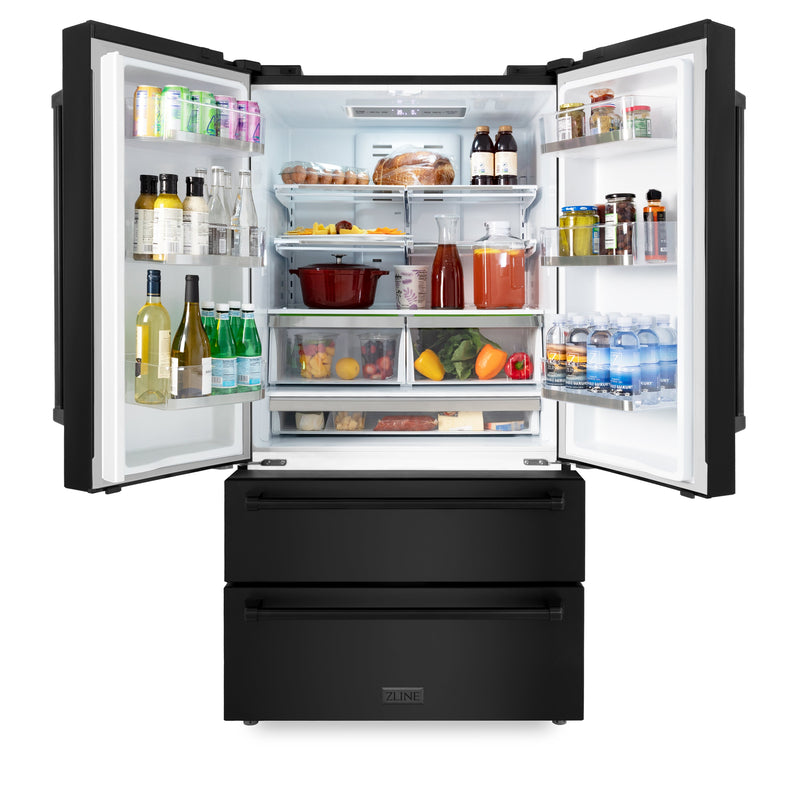 ZLINE 36" 22.5 cu. ft French Door Refrigerator with Ice Maker -  Stainless Steel (RFM-36)