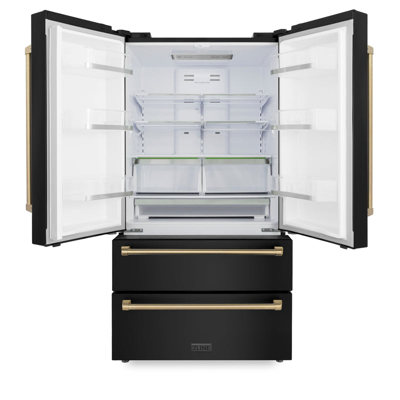 ZLINE 36" Autograph Edition 22.5 cu. ft French Door Refrigerator with Ice Maker - Stainless Steel