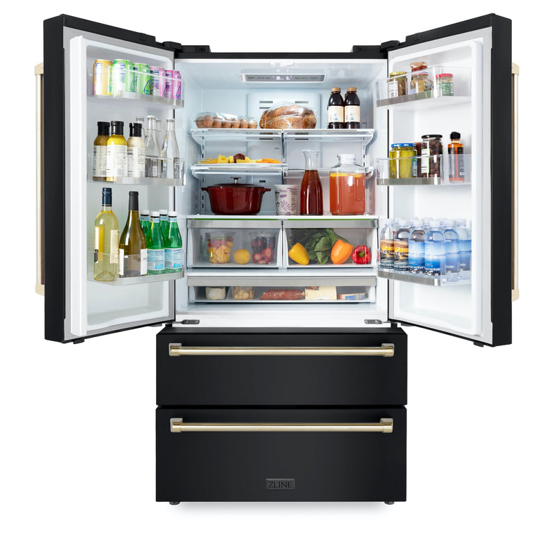 ZLINE 36" Autograph Edition 22.5 cu. ft French Door Refrigerator with Ice Maker - Stainless Steel