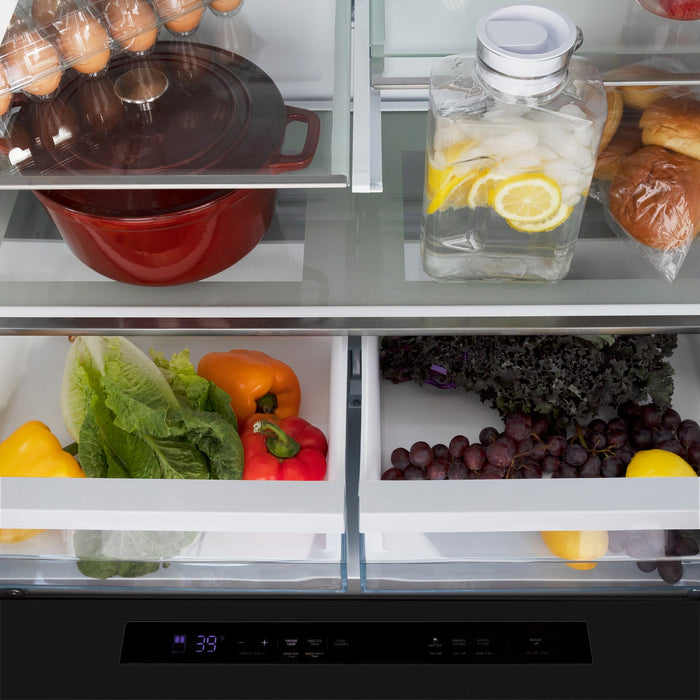 ZLINE 36" 21.6 cu. ft French Door Refrigerator with Water and Ice Dispenser - (RFM-W-36)