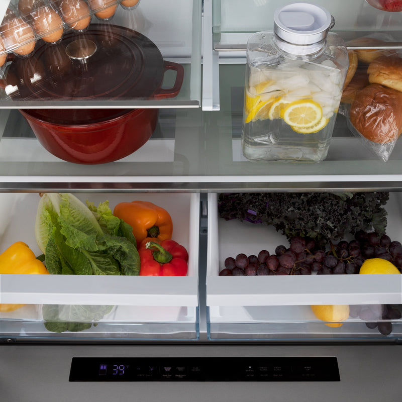 ZLINE 36" Autograph Edition 21.6 cu. ft French Door Refrigerator with Water and Ice Dispenser