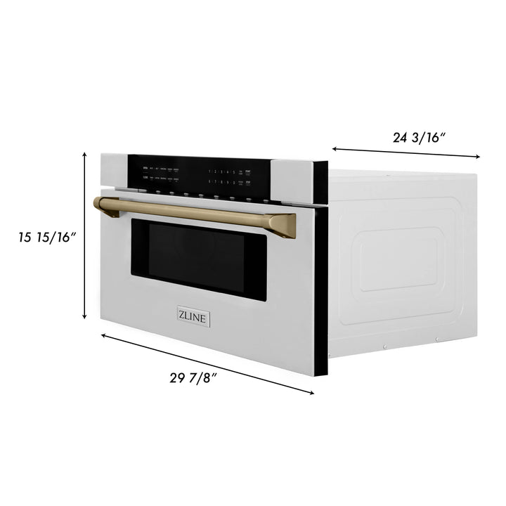 ZLINE Autograph Edition 30" 1.2 cu. ft. Built-In Microwave Drawer