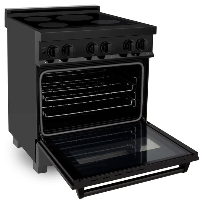 ZLINE Induction Range with 4 Element Stove and Electric Oven - Black Stainless Steel