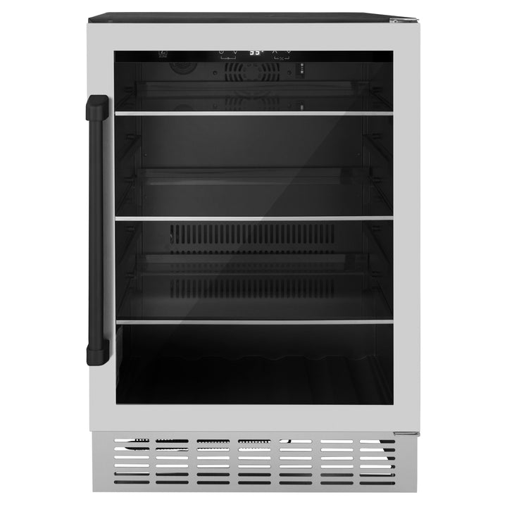 ZLINE 24 in. Autograph Edition 54 Can Beverage Cooler Fridge with Adjustable Shelves in Stainless Steel