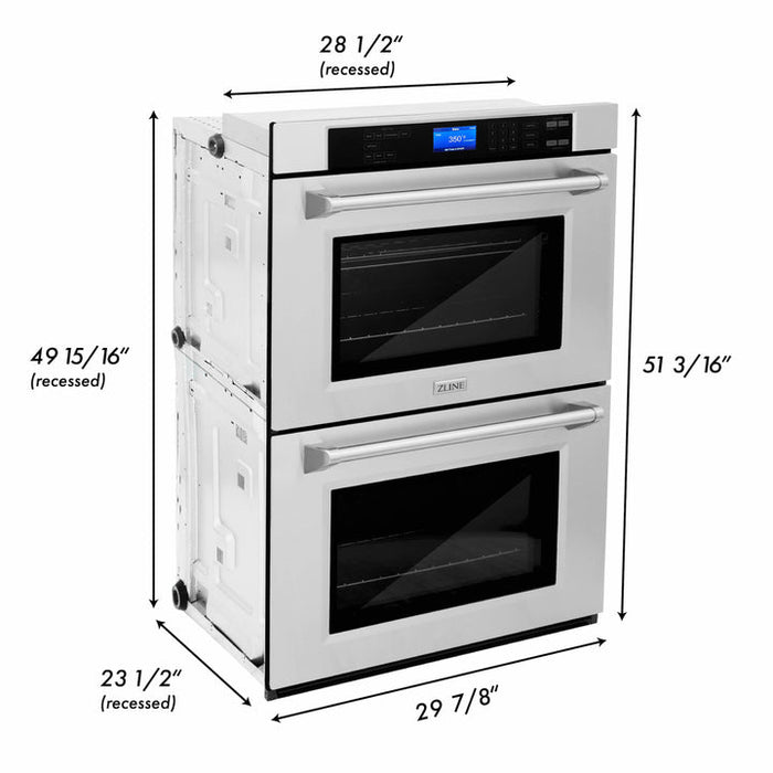 ZLINE 30 in. Electric Double Wall Oven with Self Clean and True Convection