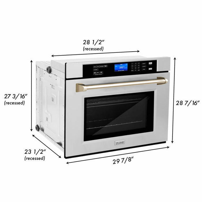 ZLINE 30 in. Autograph Collection Electric Single Wall Oven with Self Clean and True Convection