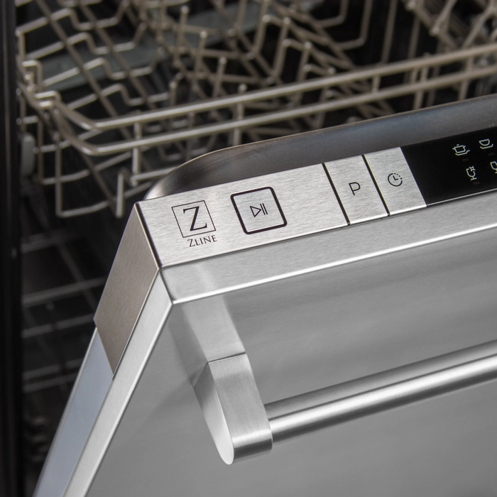 ZLINE 24 in. Top Control Dishwasher with Stainless Steel Tub and Traditional Style Handle