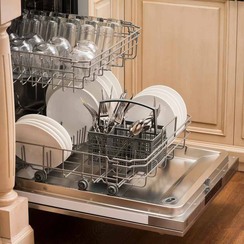 ZLINE 24 in. Top Control Dishwasher with Stainless Steel Tub and Traditional Style Handle