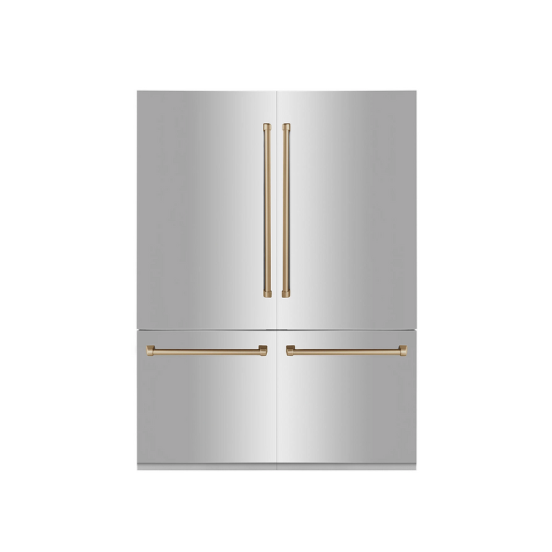 ZLINE 60" Autograph Edition ft. Built-in 4-Door French Door Stainless Steel Refrigerator
