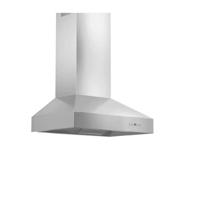 ZLINE 667CRN Professional 400 CFM Convertible Vent Wall Mount Range Hood in Stainless Steel with Crown Molding
