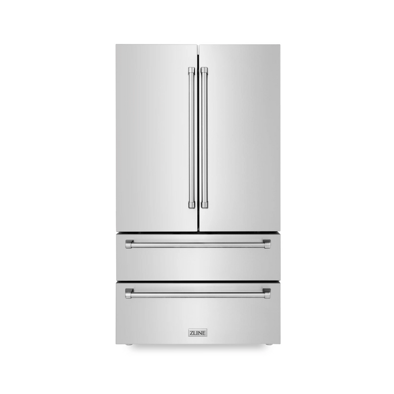 ZLINE 36" 22.5 cu. ft French Door Refrigerator with Ice Maker -  Stainless Steel (RFM-36)