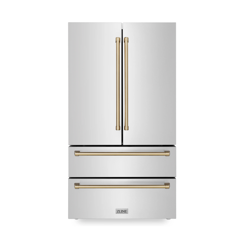 ZLINE 36" Autograph Edition 22.5 cu. ft French Door Refrigerator with Ice Maker - Stainless Steel