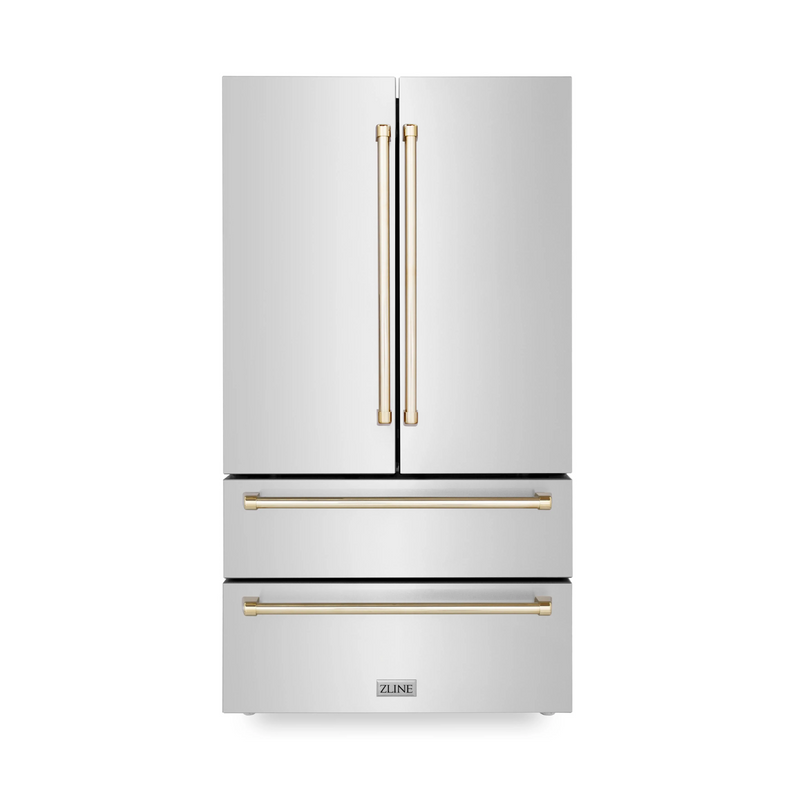 ZLINE 36" Autograph Edition 22.5 cu. ft French Door Refrigerator with Ice Maker - Stainless Steel