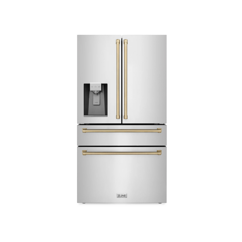 ZLINE 36" 21.6 cu. ft French Door Refrigerator with Water and Ice Dispenser - (RFM-W-36)