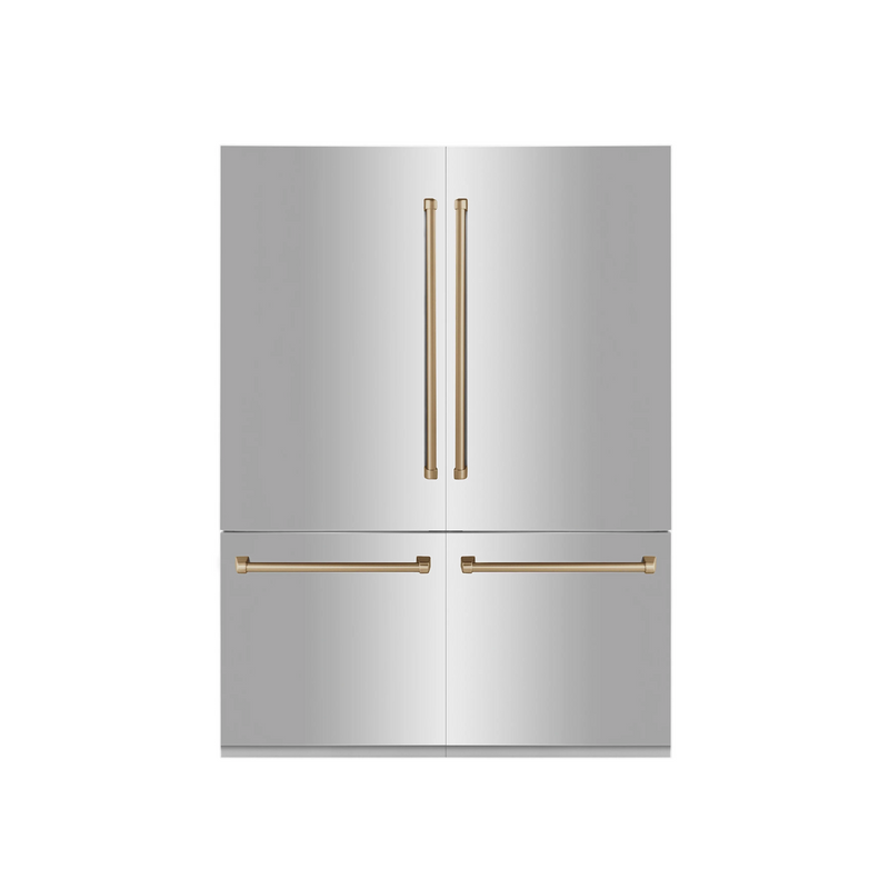 ZLINE 60" Autograph Edition ft. Built-in 4-Door French Door Stainless Steel Refrigerator