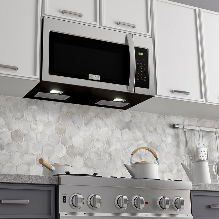 ZLINE Over the Range Convection Microwave Oven with Modern Handle and Sensor Cooking