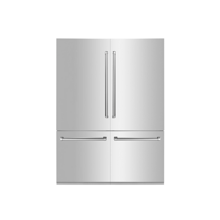 ZLINE 60" Built-In 4-Door French Door Refrigerator with Internal Water and Ice Dispenser in Stainless Steel