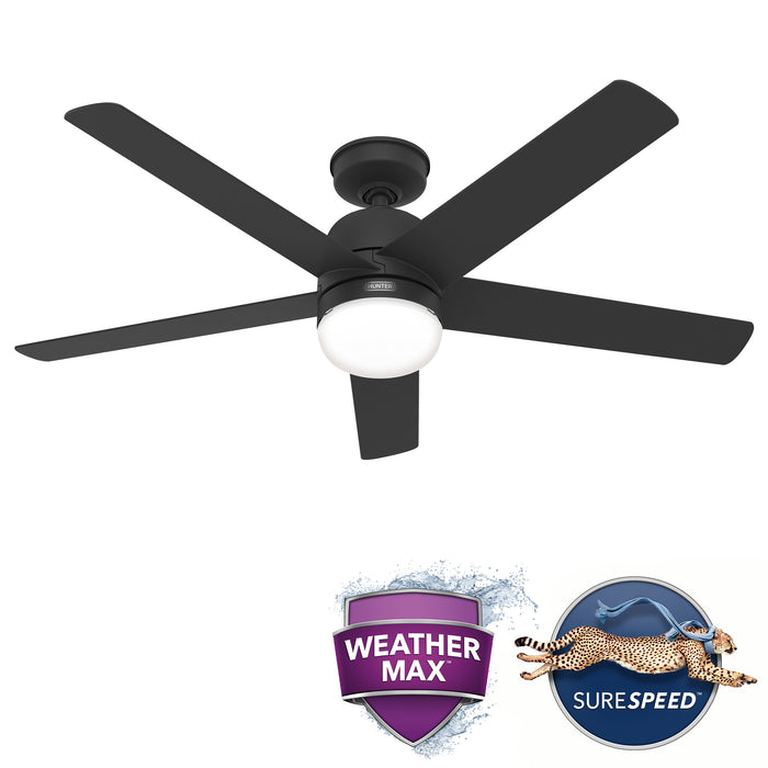 Hunter 52-inch Anorak Outdoor Matte Black Ceiling Fan